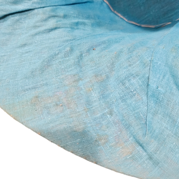 Vintage Handmade Straw Bucket Hat Covered With Raffia Embroidery - Picture 6 of 8